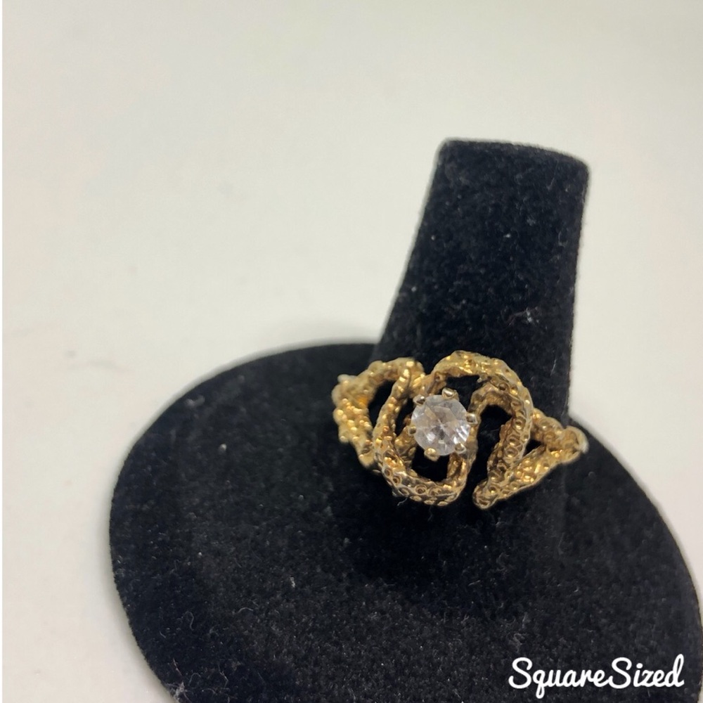 Gold Vermeil Sterling Modernist ring